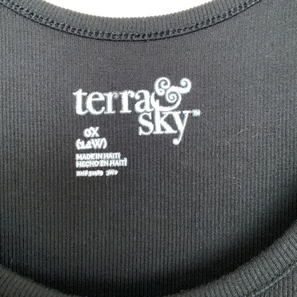 Terra & Sky Black Scoop Neck Tank Top Size 0X / 14W - Picture 2 of 6